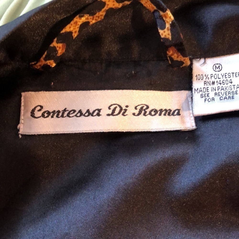 Vintage Contessa Di Roma Leopard Print Robe Size Medium - Picture 5 of 5